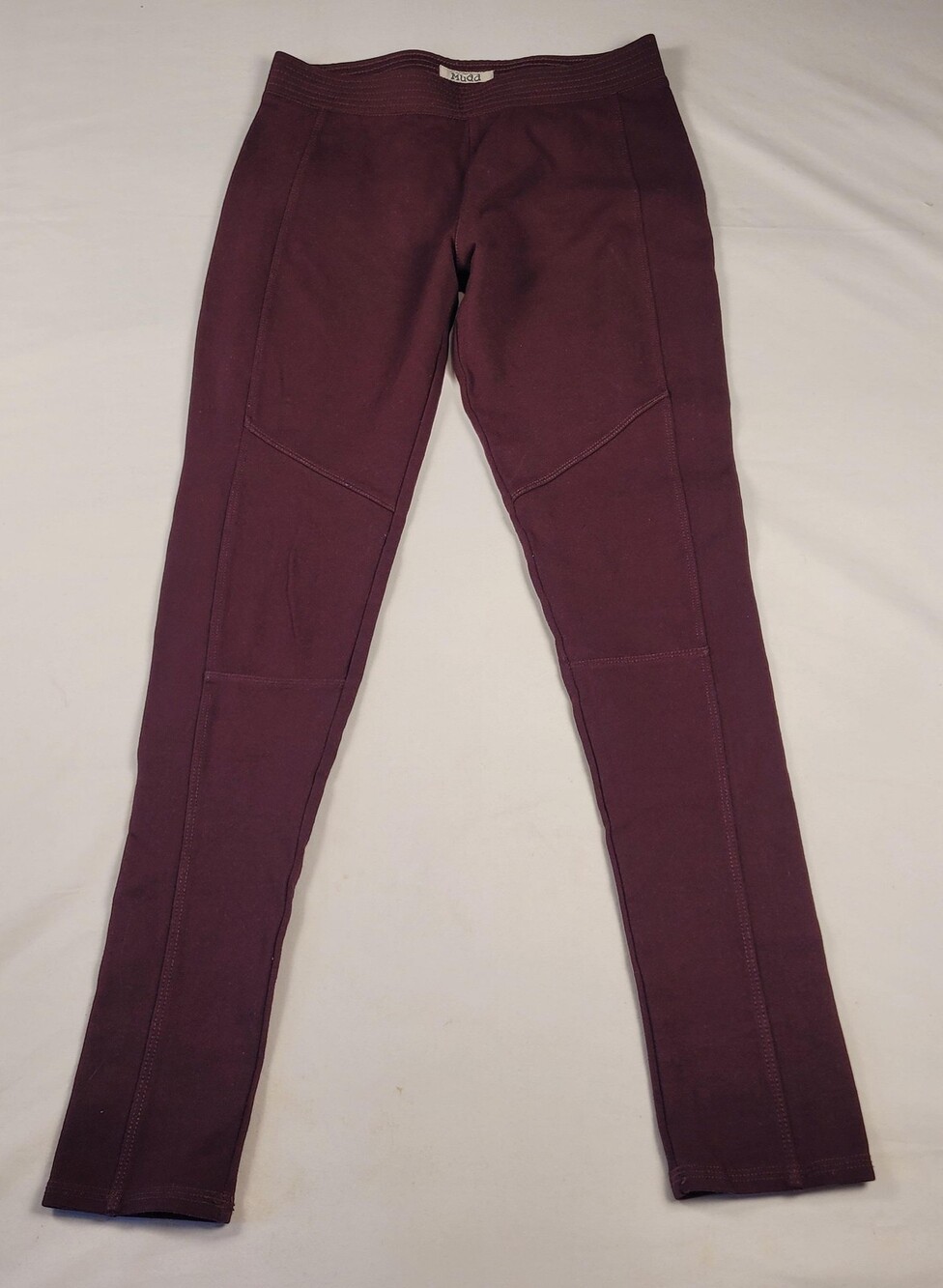 Y2K Mudd Leggings Juniors Small Burgundy Ankle Mid Rise Stretch Cotton Jersey